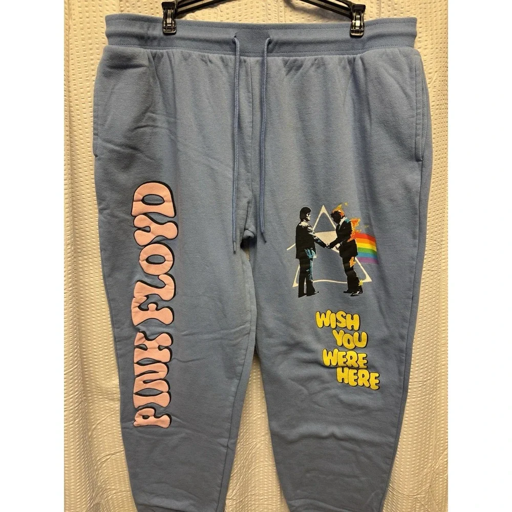 Pink Floyd Unisex XL 2023 Draw String Elastic Waist Light Blue Graphics Comfort - Picture 5 of 10